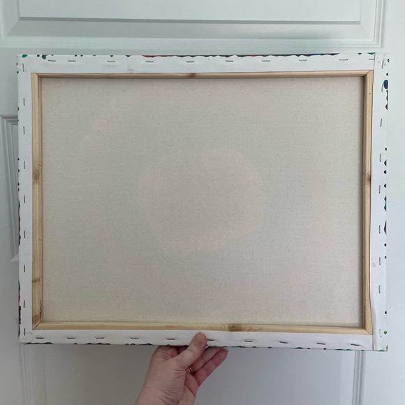 🎉🌈 ORIGINAL PAINTING 16”x20” Rainbow Tie Dye Coral Yellow Green Blue Purple - Picture 5 of 5